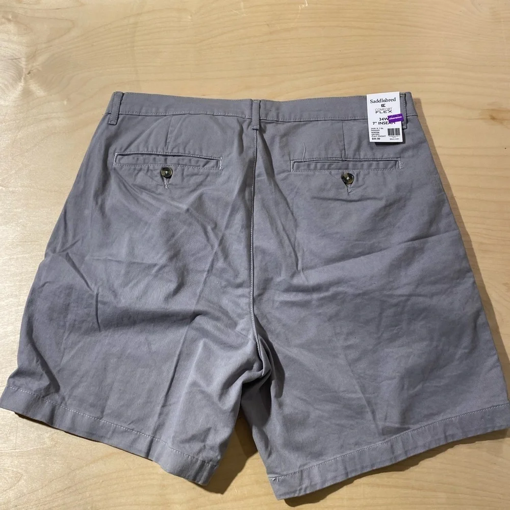 Saddlebred Men's Charcoal Flat Front Shorts 34 W (NE)